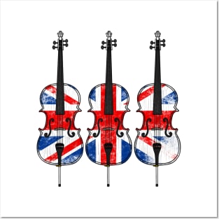 Cello UK Flag Cellist String Player British Musician Posters and Art